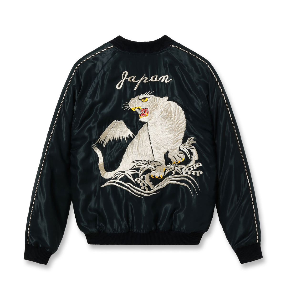 TAILOR TOYO（テーラー東洋） Lot No. TT15973-219 / Mid 1950s Style Acetate Quilted Souvenir Jacket “WHITE TIGER” × “DUELLING DRAGONS”