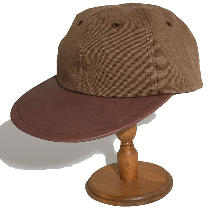GYPSY＆SONS (ジプシーアンドサンズ) HUNTING LEATHER LONG BILL CAP　レザー キャップ　GS2629997:BROWN