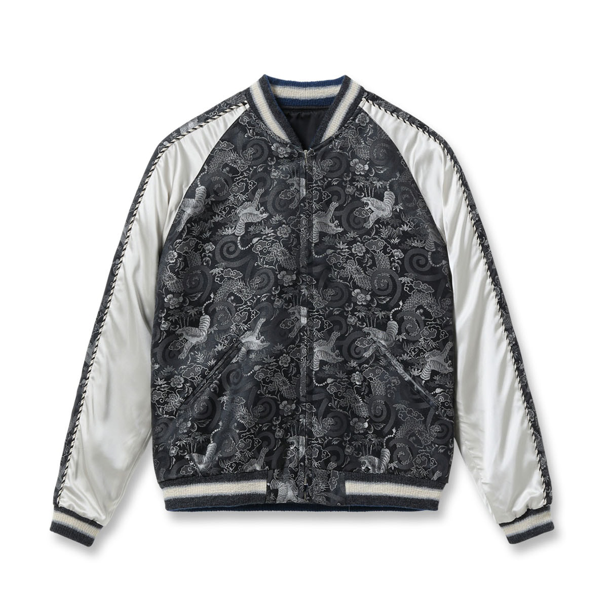 TT15717-119 / Early 1950s Style Rayon Brocade × Acetate Souvenir Jacket TOYO ENTERPRISE 60th Anniversary Special Edition “TIGER & DRAGON” (BROCADE) × “EAGLE”