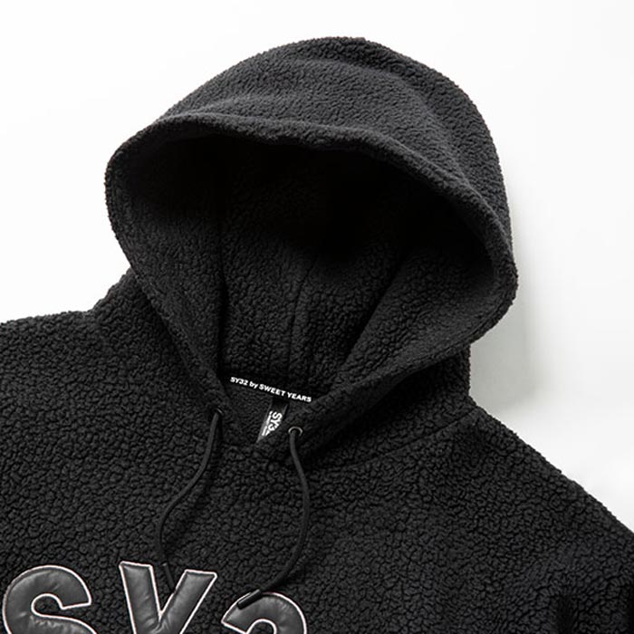 SY32 by SWEET YEARS POLARTEC P/O HOODIE BLACK ボア フリース