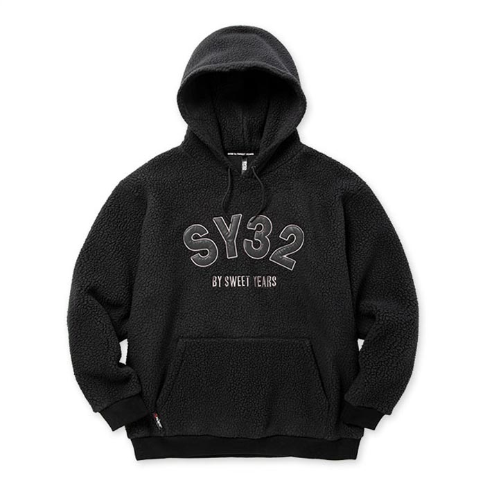 SY32 by SWEET YEARS POLARTEC P/O HOODIE BLACK ボア フリース