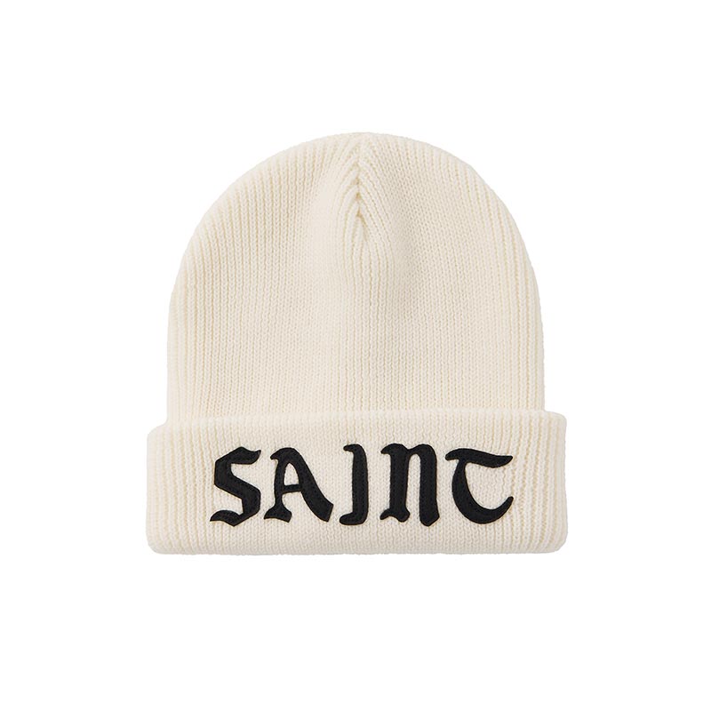 セントマイケル SM-YS1-0000-0082 KNIT CAP / SAINT / WHITE メンズ ニットキャップ