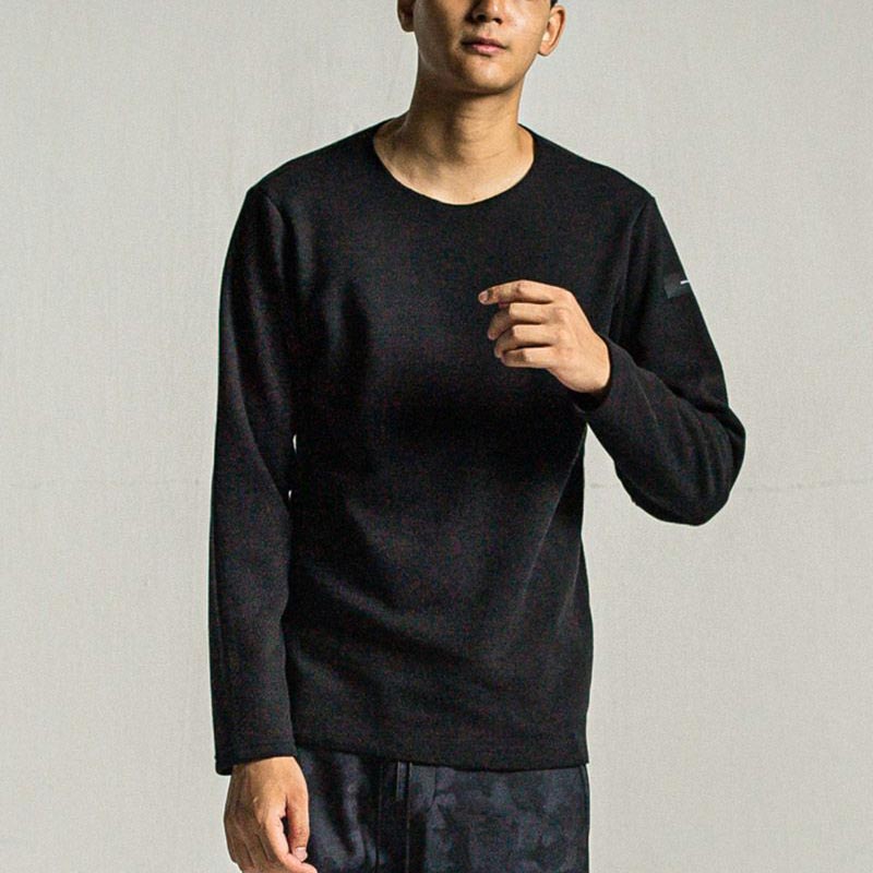 34th Collection リサウンドクロージング  RC34-C-001 velours fleece neo thermal BLACK メンズ カットオフハニカムサーマル ロンT 2024年10月中旬入荷予定