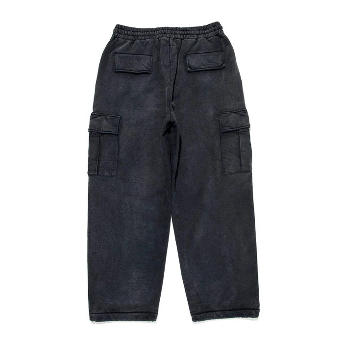 SWEAT CARGO PANTS： BLACK AGEING