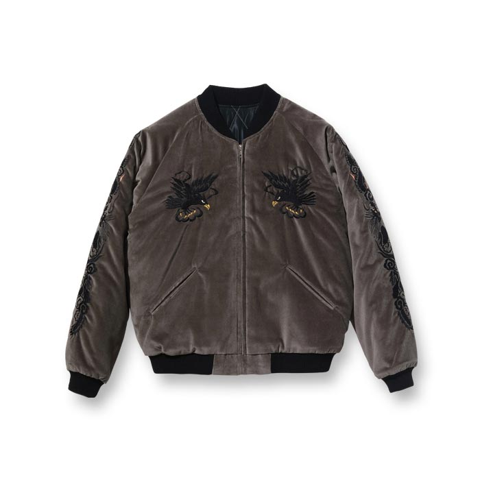 テーラー東洋 Lot No. TT15175-115 / Mid 1950s Style Velveteen Souvenir Jacket “BLACK EAGLE” × “JAPAN MAP”