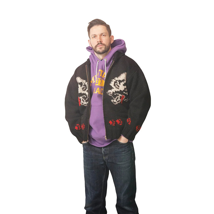 JELADO(ジェラード) Cowichan Style Sweater WOLF【JP23806】:BLACK