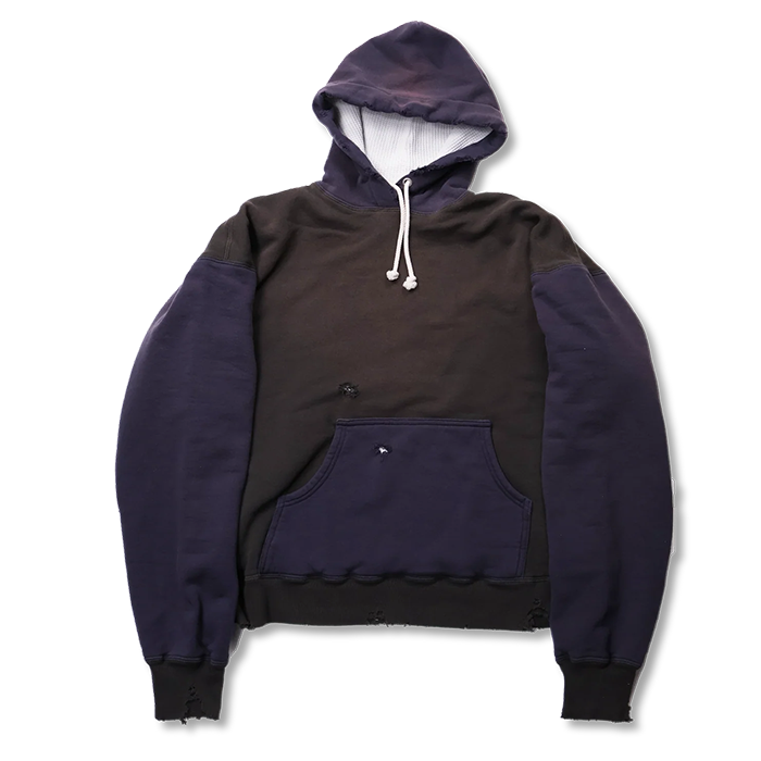 3770-1　Fading Double Face Sweat Hoodie(damage less):Egg/Blk