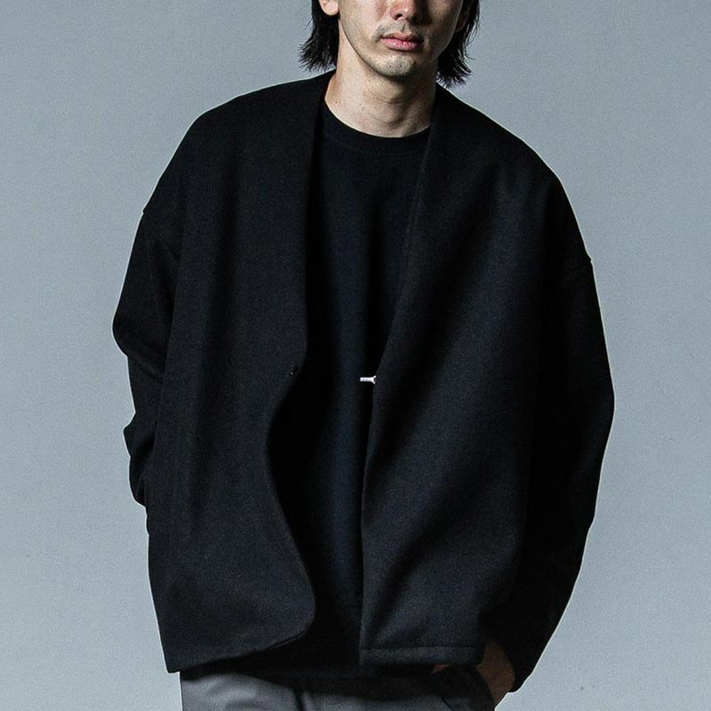 33th Collection リサウンドクロージング RC33-JK-006 DJ NO COLLAR JK BLACK メンズ アウター オーバーサイズ ノーカラー ジャケット