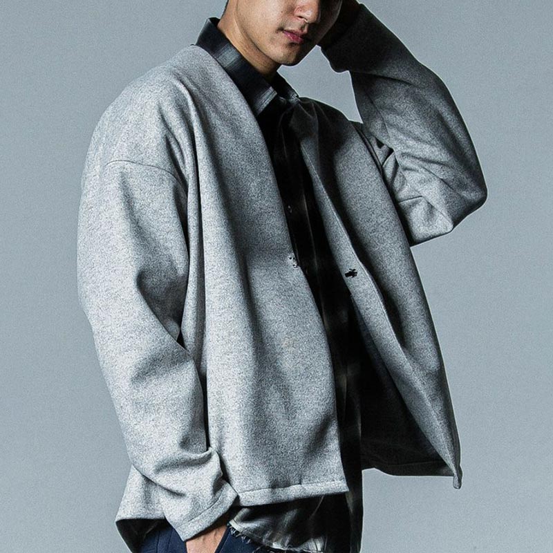 33th Collection リサウンドクロージング RC33-JK-006 DJ NO COLLAR JK GREY メンズ アウター オーバーサイズ ノーカラー ジャケット