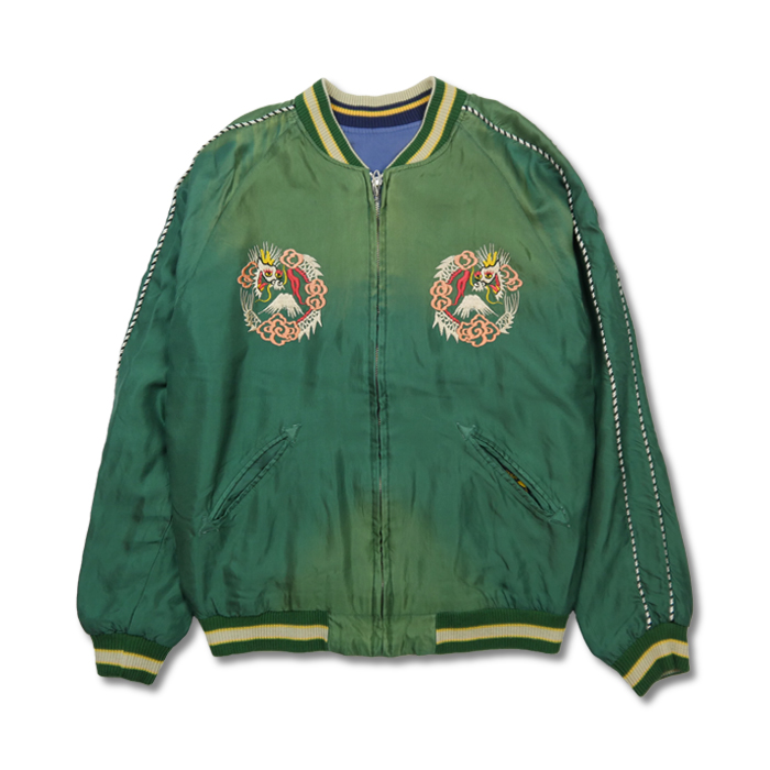 テーラー東洋 Lot No. TT15393-145 / Early 1950s Style Acetate Souvenir Jacket “DRAGON HEAD” × “ROARING TIGER” (AGING MODEL)