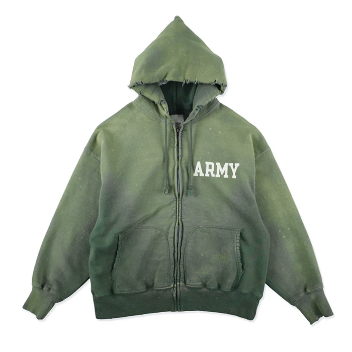 ARMY ZIP HOODIE AGED