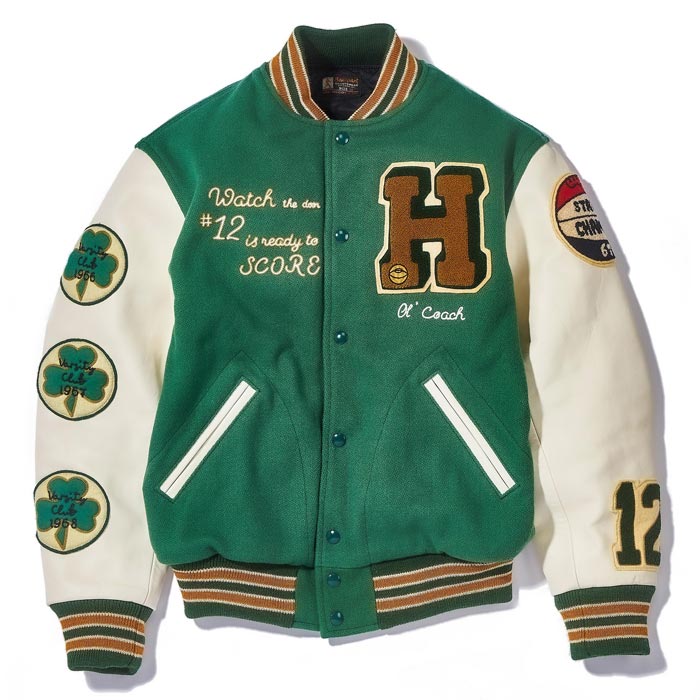 ジョーマッコイ MJ23121 WOOL VARSITY JACKET SHAMROCKS 165 グリーン ...