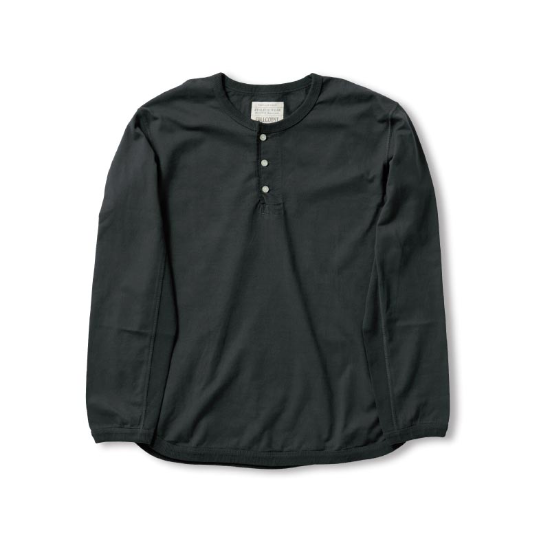 フルカウント 5222LH Flat Seam Heavy Weight Henley Long T Shirt Ink Black ヘビーウェイト ヘンリーネック ロングスリーブTシャツ メンズ