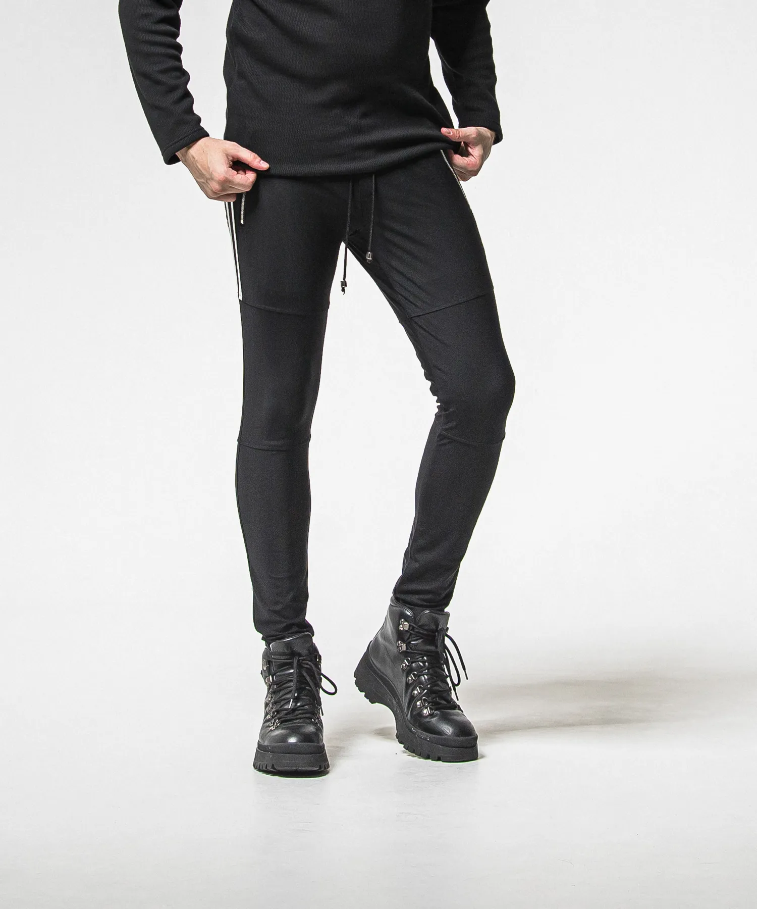 RESOUND CLOTHING(リサウンドクロージング) JOHNSON LINE HEAT PT / RC38-ST-009H / 裏起毛ジョンソンラインパンツ / ブラック×ホワイト