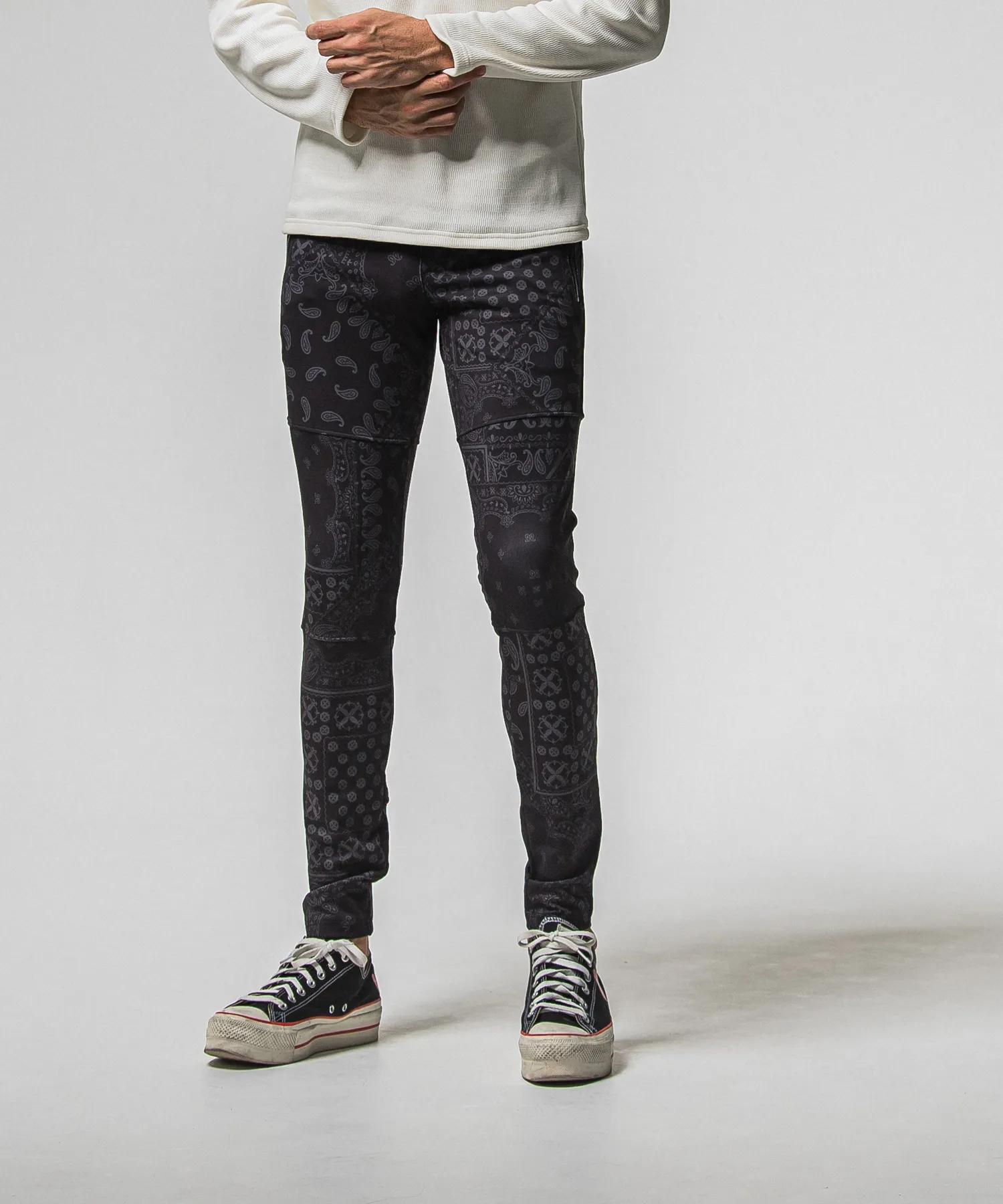 RESOUND CLOTHING(リサウンドクロージング) JOHNSON LINE HEAT PT / RC38-ST-009H / 裏起毛ジョンソンラインパンツ / ペイズリーブラック