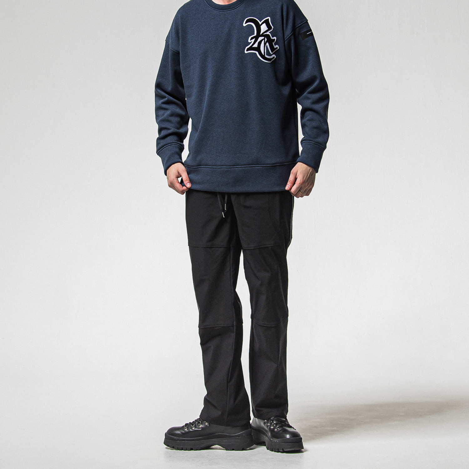 RESOUND CLOTHING(リサウンドクロージング) JOHNSON LINE HEAT WIDE TUCK PANTS / RC38-ST-009HWT / 裏起毛ジョンソンラインワイドタックパンツ / ブラック×ブラック