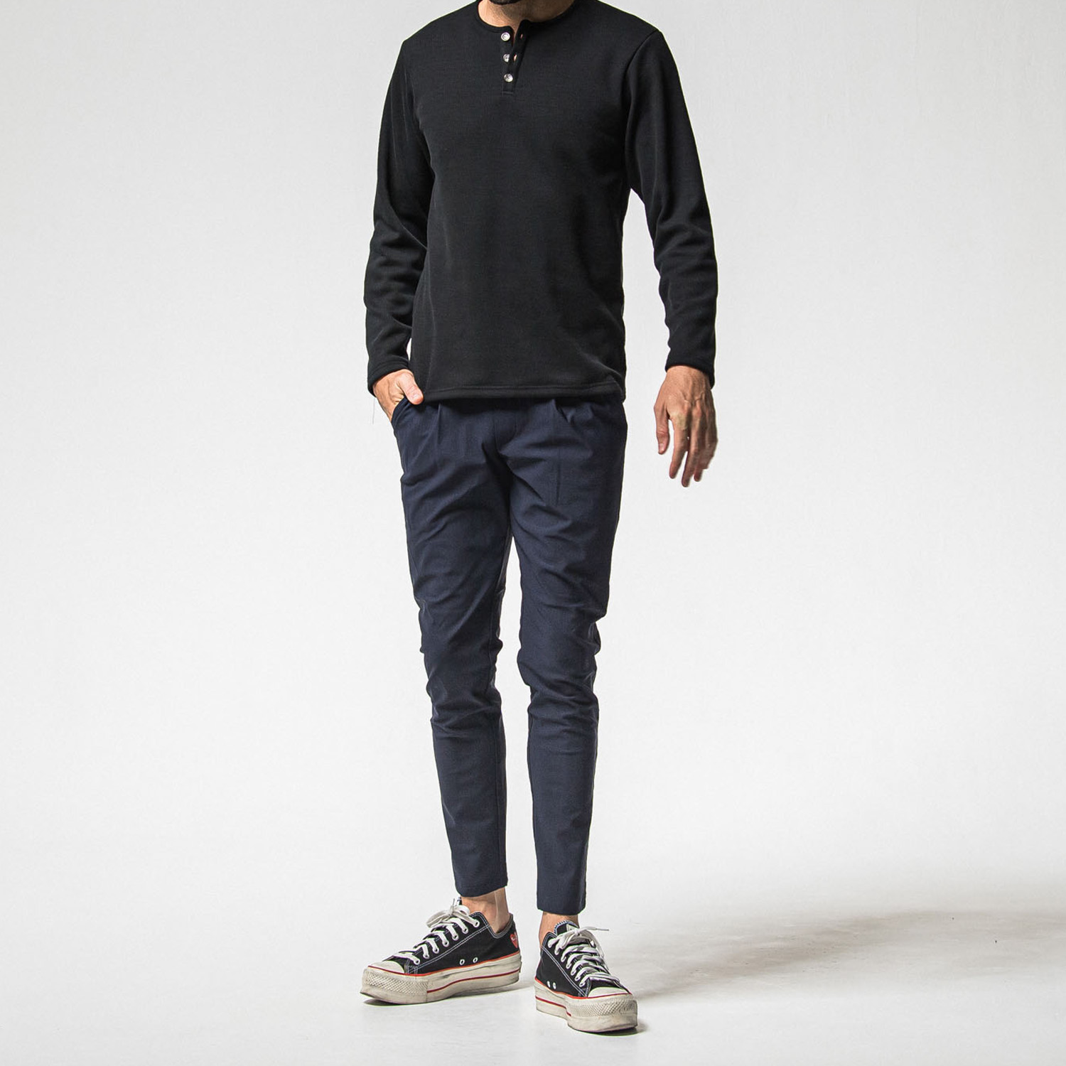 RESOUND CLOTHING(リサウンドクロージング) CHRIS EASY HEAT TUCK PANTS / RC38-ST-016HT / ネイビー