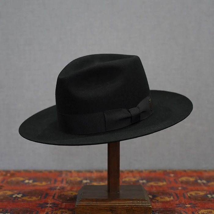 [ J.J. WILLIAMS FEDORA By Mr.FATMAN ] BIRDSEYE WOOL 6253004: BLACK