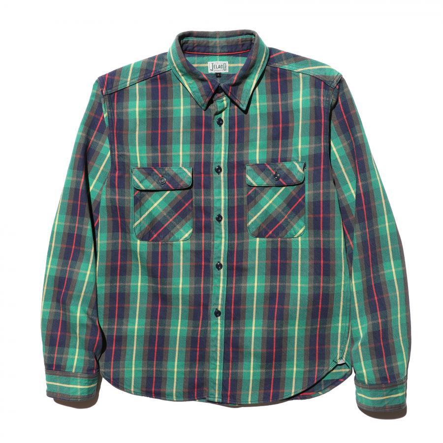 ジェラード JP02127 / JP02128 Union Workers Shirt Regular アボガド メンズ ネルシャツ レギュラーレングス