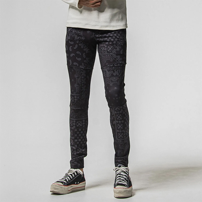 RESOUND CLOTHING(リサウンドクロージング) JOHNSON LINE HEAT PT / RC38-ST-009H / 裏起毛ジョンソンラインパンツ / ペイズリーブラック