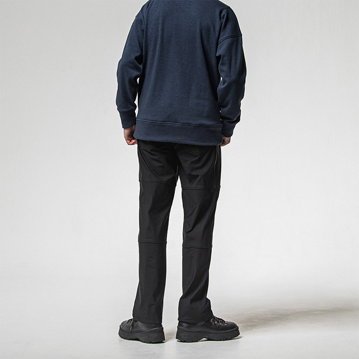 RESOUND CLOTHING(リサウンドクロージング) JOHNSON LINE HEAT WIDE TUCK PANTS / RC38-ST-009HWT / 裏起毛ジョンソンラインワイドタックパンツ / ブラック×ブラック