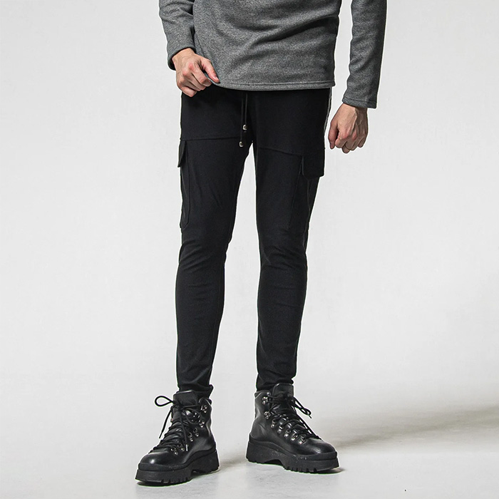 RESOUND CLOTHING(リサウンドクロージング) DARRELL HEAT CARGO PT / RC38-ST-010H / 裏起毛カーゴラインパンツ / ブラック