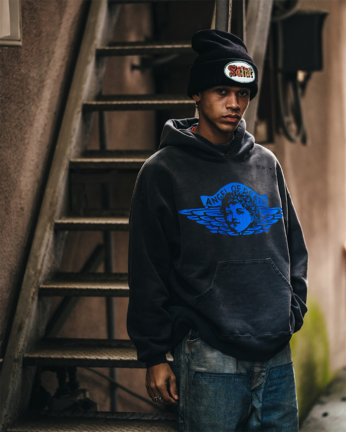 SAINT Mxxxxxx(セントマイケル) ANGEL HOODIE/BLACK/SM-HR1-0000-052