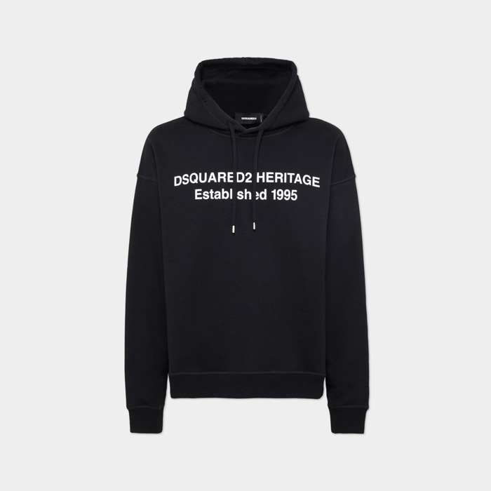 DSQUARED2(ディースクエアード) S74GU0897 Relax Fit Dsquared2 Heritage Hoodie ブラック