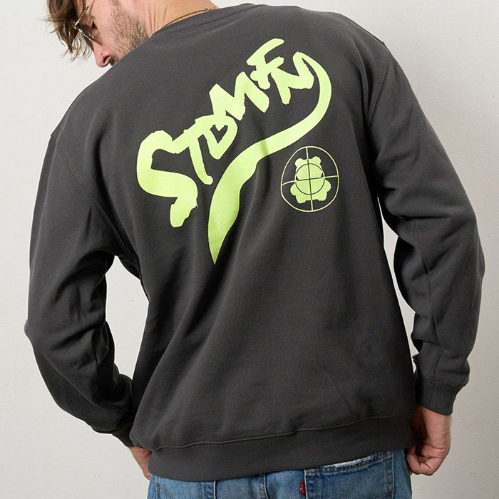 STUD MUFFIN(スタッドマフィン) 614-02856 オーセンティックパイル ウェービーロゴ スマイルスエットシャツ C.GRY